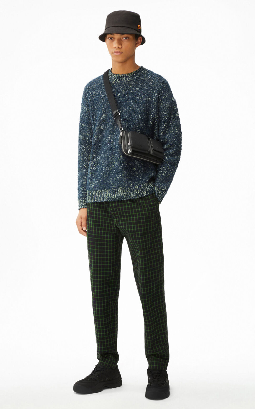 Pull Kenzo Slub knit Homme Bleu | YPAC-48690